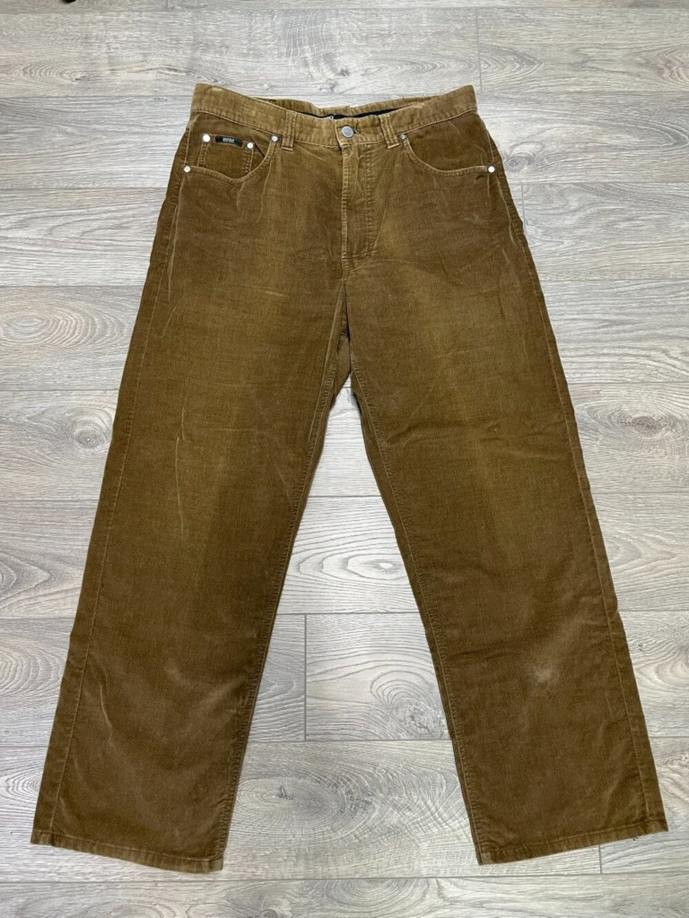 Vintage Hugo Boss Corduroy Pants Brown Wide Leg Baggy Cord Trousers W36 L30